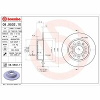 2x BREMBO Bremsscheibe hinten für SKODA OCTAVIA II...