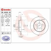 2x BREMBO Bremsscheibe hinten für FORD FOCUS C-MAX...