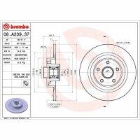 2x BREMBO Bremsscheibe hinten für RENAULT VEL SATIS...