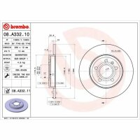 2x BREMBO Bremsscheibe hinten für AUDI A4 Avant (8E)...