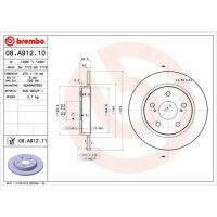 2x BREMBO Bremsscheibe hinten für TOYOTA AURIS (_E18_)