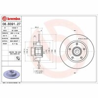 2x BREMBO Bremsscheibe hinten für RENAULT GRAND...