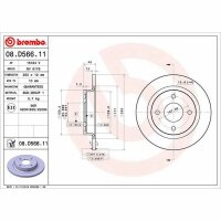 2x BREMBO Bremsscheibe hinten für FORD FIESTA VII (JHH)