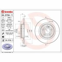 2x BREMBO Bremsscheibe hinten für MERCEDES-BENZ...