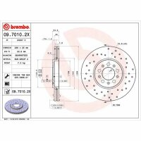 2x BREMBO Bremsscheibe vorne für SKODA FABIA I...