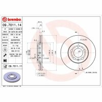 2x BREMBO Bremsscheibe vorne für VW FOX (5Z, 5Z1,...