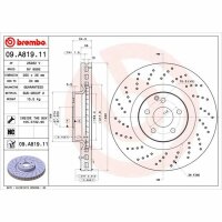 2x BREMBO Bremsscheibe vorne für MERCEDES-BENZ...