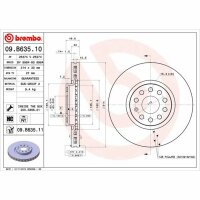 2x BREMBO Bremsscheibe vorne für SEAT TARRACO (KN2_)...