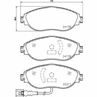 BREMBO Bremsbelagsatz vorne f&uuml;r SKODA KODIAQ (NS7, NV7) PR-Code: 1LA, 1LW, 1LG