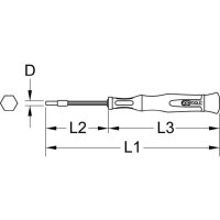 KS TOOLS ESD Feinmechanik-Schraubendreher 6-kant, 5mm