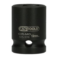 KS TOOLS 1/2&quot; 6kant-Kraft-Stecknuss,kurz,19mm ,auf H&auml;nger