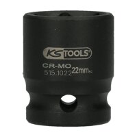 KS TOOLS 1/2&quot; 6kant-Kraft-Stecknuss,kurz,22mm