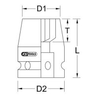 KS TOOLS 3/8&quot; 6kant-Kraft-Stecknuss,kurz,21mm