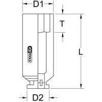 KS TOOLS 3/8&quot; 6kant-Kraft-Stecknuss,lang,17mm