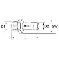 KS TOOLS Messing-Schlaucht&uuml;lle m.Au&szlig;engewinde,45&deg; ,16x10mm