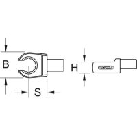 KS TOOLS 9x12mm Einsteck-Ringschlüssel offen,11mm