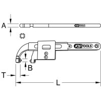 KS TOOLS Hakenschlüssel 10-50mm, verstellbar mit Zapfen