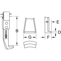 KS TOOLS Abzieherhaken h&ouml;henverstellbar,270mm ,m.Spannb&uuml;gel