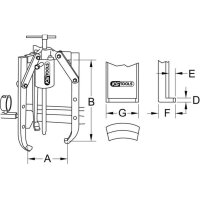 KS TOOLS Abzieher 3-Arm f.Hydraulik-Zylinder,50 t