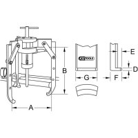 KS TOOLS Abzieher 3-Arm f.Hydraulik-Zylinder,30 t