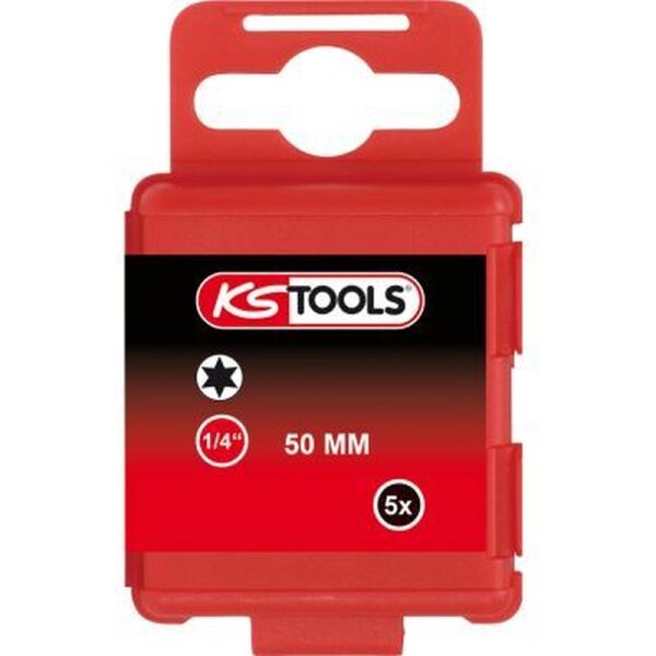 KS TOOLS 1/4&quot; Bit TX,50mm,T9,5er Pack 