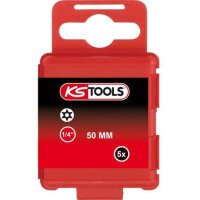 KS TOOLS 1/4" Bit TX m.Bohrung,50mm,TB15,5er Pack 