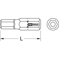 KS TOOLS CLASSIC Bit f&uuml;r Innensechskant-Schrauben mit Stirnlochbohrung,5/16,25mm