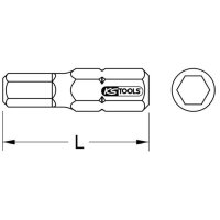 KS TOOLS TIN Schraubendreherbit, 5-tlg. f&uuml;r Innensechskantschrauben 6mm,25mm