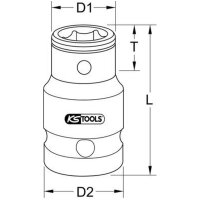 KS TOOLS 1/2" Bit-Adapter-Stecknuss,f-Bits...