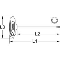 KS TOOLS BRONZE+ Sechskantschraubendreher mit T-Griff lang 4 mm