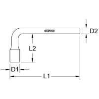 KS TOOLS BRONZE+ 6-kant-Steckschlüssel gewinkelt  13 mm