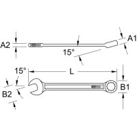 KS TOOLS TITAN+ Ringmaulschl&uuml;ssel,abgew.1/2&quot; 172 mm