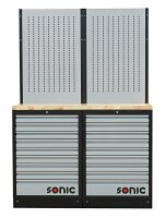 Sonic 4731303 MSS 1348mm Schrankwand mit Holz-Arbeitsplatte