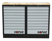 Sonic 4731305 MSS 1348mm Schrankwand mit Holz-Arbeitsplatte