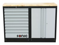 Sonic 4731306 MSS 1348mm Schrankwand mit Holz-Arbeitsplatte