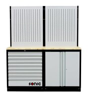Sonic 4731402 MSS 1690mm Schrankwand mit Holz-Arbeitsplatte