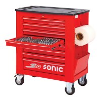 Sonic 717315 Werkstattwagen S10 gefüllt, 173-tlg., red