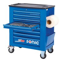 Sonic 733916 Werkstattwagen S10 gefüllt, 339-tlg., blau