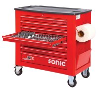 Sonic 740017 Werkstattwagen S11 gefüllt, 400-tlg., rot