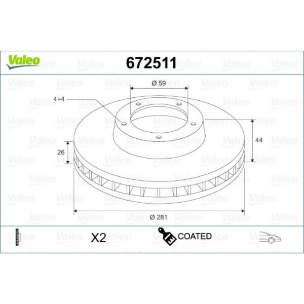 Bremsscheibe VALEO 672511