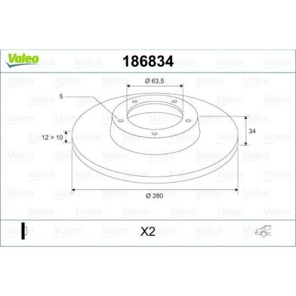 Bremsscheibe VALEO 186834