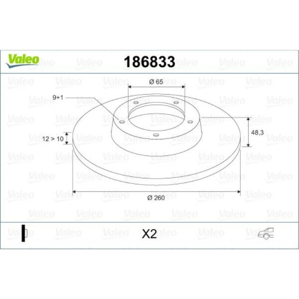 Bremsscheibe VALEO 186833