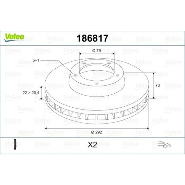 Bremsscheibe VALEO 186817