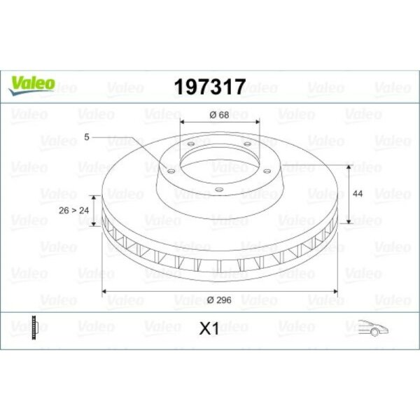 Bremsscheibe VALEO 197317