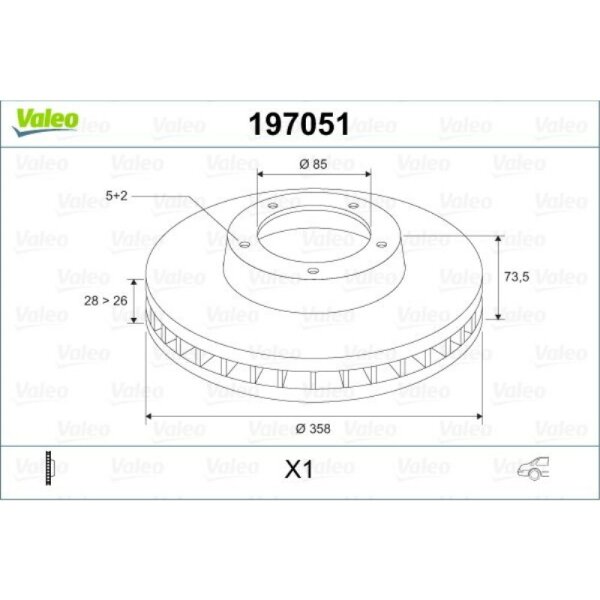 Bremsscheibe VALEO 197051