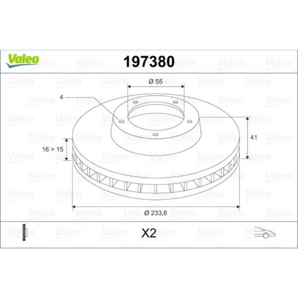 Bremsscheibe VALEO 197380