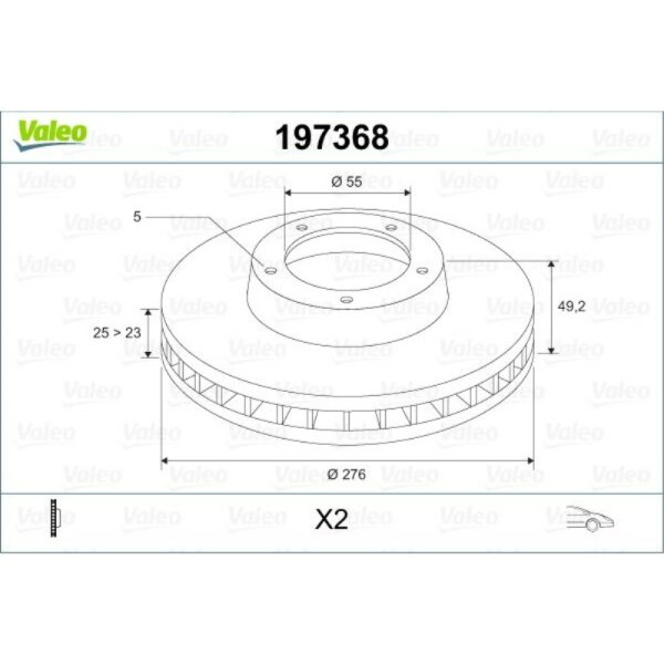 Bremsscheibe VALEO 197368