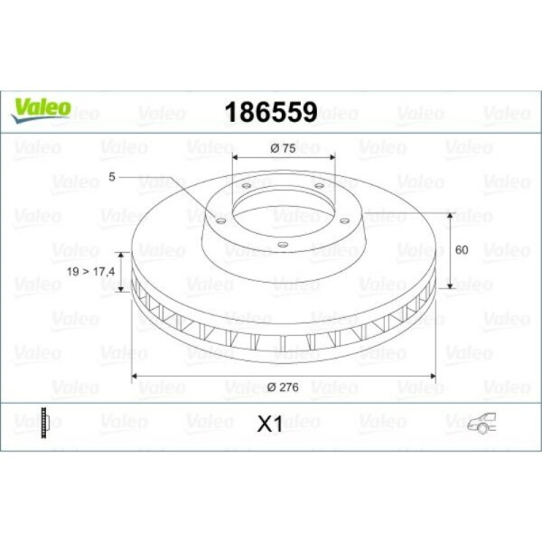 Bremsscheibe VALEO 186559