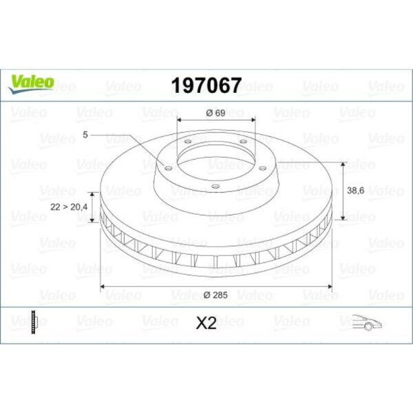 Bremsscheibe VALEO 197067