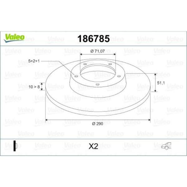 Bremsscheibe VALEO 186785